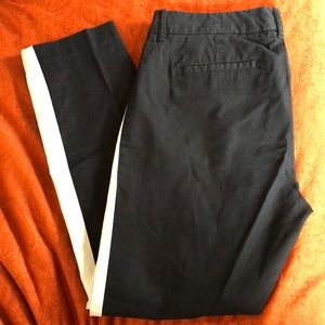 Black & White JCrew tuxedo chinos